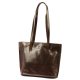  Florence 47 tmavohnedá dámska kožená taška cez rameno, shopper taška 39 x 28 x 10,5 cm