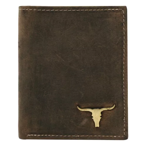  Pánska kožená peňaženka Wild RM-24-16-BAW hnedej farby 9 x 10,5 x 3 cm
