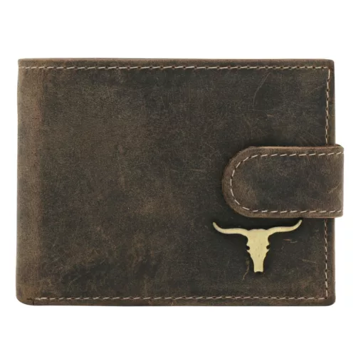 Pánska kožená peňaženka Wild RM-24-15L-BAW hnedej farby 10,5 x 8 x 3 cm