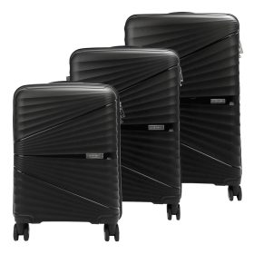    Pierre Cardin black ABS tvrdostenný 3-dielny kufor set 55/65/75 cm