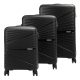  Pierre Cardin black ABS tvrdostenný 3-dielny kufor set 55/65/75 cm