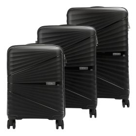    Pierre Cardin black ABS tvrdostenný 3-dielny kufor set 55/65/75 cm