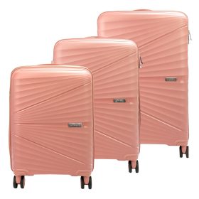    Pierre Cardin ružový tvrdostenný 3-dielny kufor set 55/65/75 cm