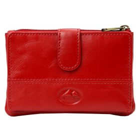    EL FORREST 753-47 RFID červená kožená peňaženka a držiak na dokumenty 12,5 x 8 x 2,2 cm