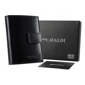    Pánska kožená peňaženka Cavaldi 0104L-P-BS s RFID čipom, čierna, 9,8 x 13 x 2,5 cm