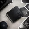  Pánska kožená peňaženka Cavaldi 0670L-P-BS s RFID čipom, čierna, 9,8 x 13 x 2,5 cm