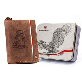   Peterson PTN 340PW-04 2-1-4 HUNTER hnedá pánska kožená peňaženka