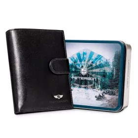    Peňaženka Peterson PTN 348Z-P čierna pánska hovädzia koža