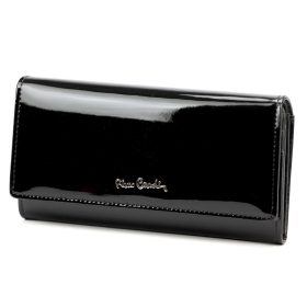    Pierre Cardin 07 SHINY 100 čierna dámska vláknová koženo-kožená peňaženka 18,5 x 10 cm