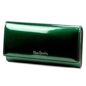    Pierre Cardin 07 SHINY 100 zelená dámska vlákno koža-kožená peňaženka 18,5 x 10 cm
