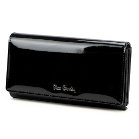    Pierre Cardin 07 SHINY 102 čierna dámska vláknová koženo-kožená peňaženka 18,5 x 10,5 cm