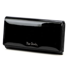    Pierre Cardin 07 SHINY 102 čierna dámska vláknová koženo-kožená peňaženka 18,5 x 10,5 cm