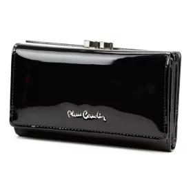    Pierre Cardin 07 SHINY 108 čierna dámska vláknová koženo-kožená peňaženka 14,5 x 9 cm