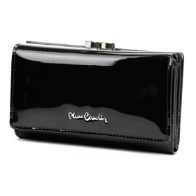    Pierre Cardin 07 SHINY 108 čierna dámska vláknová koženo-kožená peňaženka 14,5 x 9 cm
