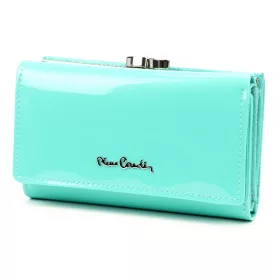    Pierre Cardin 07 SHINY 108 tyrkysová dámska vláknová koženo-kožená peňaženka 14,5 x 9 cm