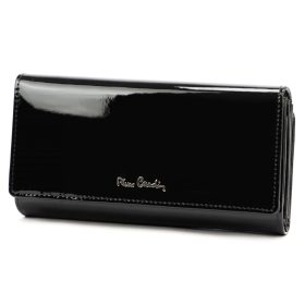    Pierre Cardin 07 SHINY 121 čierna dámska kožená peňaženka z koženého vlákna 19,5 x 10 cm