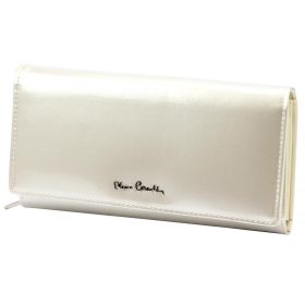    Pierre Cardin 07 SHINY 121 béžová dámska kožená peňaženka z kožených vlákien 19,5 x 10 cm