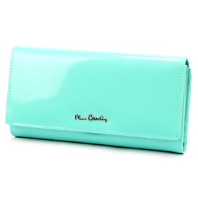    Pierre Cardin 07 SHINY 121 tyrkysová dámska kožená peňaženka z koženého vlákna 19,5 x 10 cm
