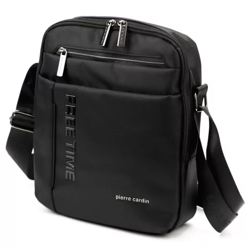  Pierre Cardin 8021 ALAN06 čierna pánska bočná taška, taška cez rameno 23 x 28 x 10 cm