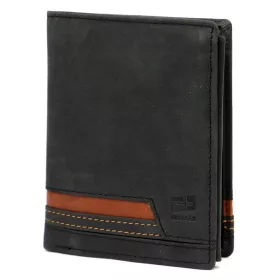    Pánska kožená peňaženka Nordee HVAL N4 čierna 10 x 12,5 x 3 cm