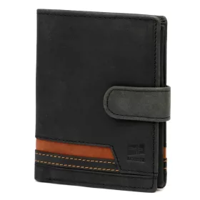    Pánska kožená peňaženka Nordee HVAL N4L čierna 10,5 x 12,5 x 3 cm