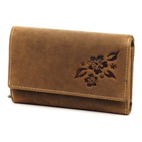    Gregorio BLOMST GM011 hnedá dámska peňaženka z hovädzej kože 15,5x10,5x4 cm