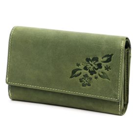   Gregorio BLOMST GM011 zelená hovädzia peňaženka dámska 15,5x10,5x4 cm