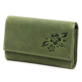    Gregorio BLOMST GM011 zelená hovädzia peňaženka dámska 15,5x10,5x4 cm