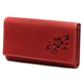    Gregorio BLOMST GM196 červená hovädzia koža dámska peňaženka 17,5x10,5x3,5 cm