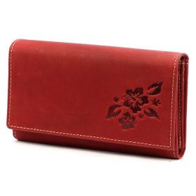    Gregorio BLOMST GM196 červená hovädzia koža dámska peňaženka 17,5x10,5x3,5 cm