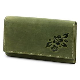    Gregorio BLOMST GM196 zelená hovädzia peňaženka dámska 17,5x10,5x3,5 cm
