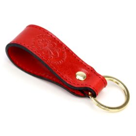    Kožená kľúčenka Florence BRE-2 červená vzorovaná 10 x 2 x 2,5 cm