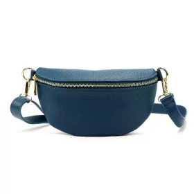    Patrizia 417-003 GOLD tyrkysová dámska kožená kabelka na opasok, crossbody 25 x 15 x 6 cm