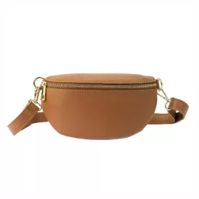    Patrizia 417-003 ZLATÁ dámska kožená taška na opasok pieskovej farby, crossbody 25 x 15 x 6 cm
