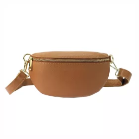    Patrizia 417-003 ZLATÁ dámska kožená taška na opasok pieskovej farby, crossbody 25 x 15 x 6 cm