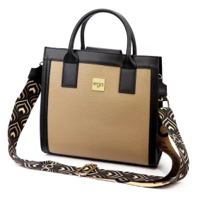   EGO ES0247CR 150124JZ béžová dámska kožená kabelka 30 x 28 x 13 cm