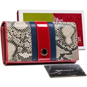    Dámska peňaženka Peterson PTN ST-415 SNAKE z hovädzej kože červenej farby