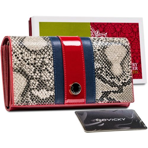  Dámska peňaženka Peterson PTN ST-415 SNAKE z hovädzej kože červenej farby