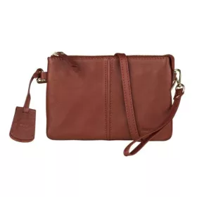    Hnedá dámska kožená taška cez rameno Burkely Secret Sage