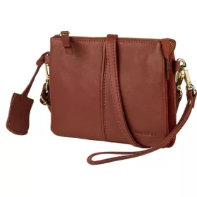    Hnedá dámska kožená taška cez rameno Burkely Secret Sage