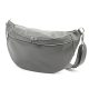  Luka 24-017 sivá dámska kožená kabelka na opasok, crossbody 37 x 22 x 11 cm
