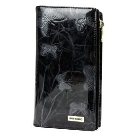    Gregorio BTS-124 čierna dámska peňaženka z hovädzej kože 10 x 19 x 4 cm
