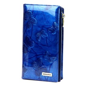    Gregorio BTS-124 modrá dámska peňaženka z hovädzej kože 10 x 19 x 4 cm
