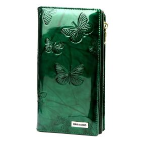    Gregorio BTS-124 zelená dámska peňaženka z hovädzej kože 10 x 19 x 4 cm