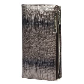  Dámska peňaženka z hovädzej kože Gregorio GF124 šedá