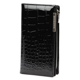    Gregorio BC-124 čierna dámska peňaženka z hovädzej kože 10 x 19,5 x 3,5 cm