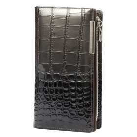    Gregorio BC-124 šedá dámska peňaženka z hovädzej kože 10 x 19,5 x 3,5 cm