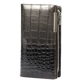    Gregorio BC-124 šedá dámska peňaženka z hovädzej kože 10 x 19,5 x 3,5 cm