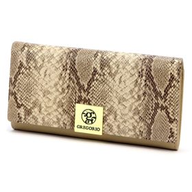    Gregorio SMC-102 béžová dámska peňaženka z hovädzej kože 18,5 x 10 x 4 cm