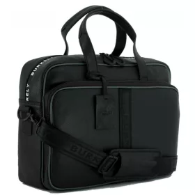    Čierna kožená taška na notebook Burkely Rebel Reese 15,6"